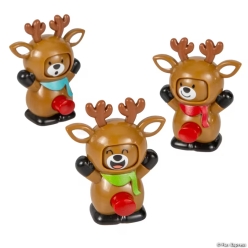 Reindeer Character Christmas Clicker Spinner Toys-12Pk