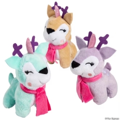 Christmas Stuffed Reindeer Unicorns with Scarf-9Pk