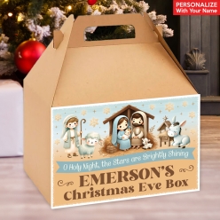 PERSONALIZED Watercolour Nativity Christmas Gable Box