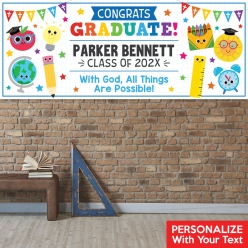 Religious Elementary Grad PERSONALIZED Vinyl Banner
