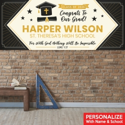 Religious Grad PERSONALIZED Vinyl Banner