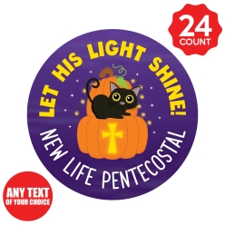 Personalizable Christian Halloween Treat Favour Stickers 24pk