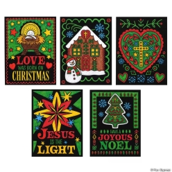 Fireside Folk CYO Religious Christmas Fuzzy Posters-10Pk