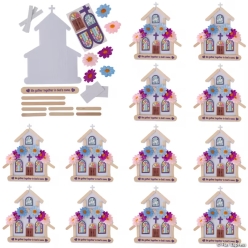 Religious Church Craft Stick Craft Kit-12Pk