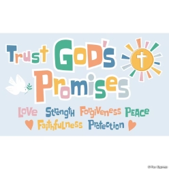Religious Trust God's Promises Fabric 5FT Backdrop