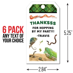 Reptile PERSONALIZED Thank You Tags - 6 Pk