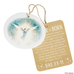 Simple Blessing Angel Resin Ornaments with Card-10Pk