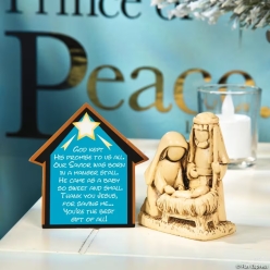 Resin Nativity Statue with Card Set- Includes 12 Sets