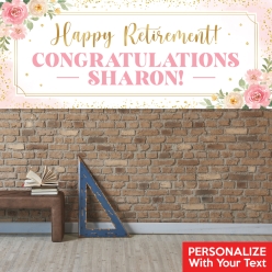 Retirement Floral PERSONALIZED Giant Vinyl Keepsake Banner