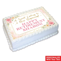 Retirement Floral Personalized Edible Icing