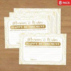 Memories & Wishes Gold Retirement Keepsake Cards- 8 Pk