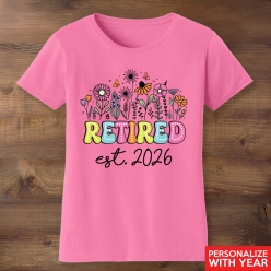 Retired Floral Custom Year Pink T-Shirt