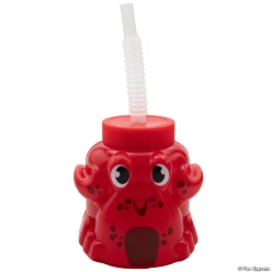 Beach Buddies Crab Shaped Plastic Cups with Lids & Straws-12Pk