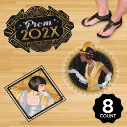 Roaring 20s Large Prom PERSONALIZED Floor Decals- 8Pk
