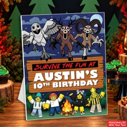 Roblox 99 Nights Personalized Birthday Easel Display Sign