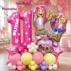 Roblox Girl PERSONALIZED 2 Digit Balloon Column