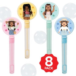 *Roblox Girl Bubble Bottles w/Wands - 8 PACK