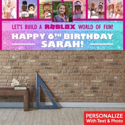 Roblox Girl PHOTO PERSONALIZED Giant Vinyl Keepsake Banner