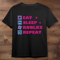 55% OFF: Eat Sleep Roblox Repeat Pink Black T-shirt