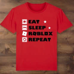 55% OFF: Eat Sleep Roblox Repeat Red T-shirt