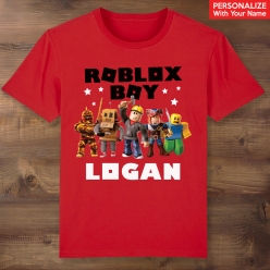 Roblox Personalized Name Red T-shirt
