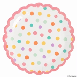 Geometric Pattern Round Paper Dessert Plates-24Pk