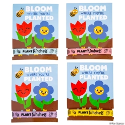 Garden Gang Plant Kindness Rubber Bracelets with Card for 24