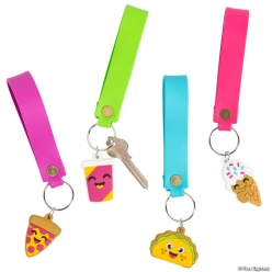 Fast Food Wristlet Keychains with Charms-12Pk