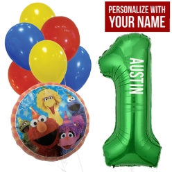 Sesame Street 1st PERSONALIZED Balloon Bouquet