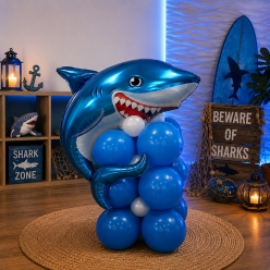 Smiling Shark 4 Foot Airfill Balloon Column