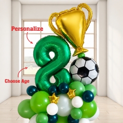 Soccer Trophy Airfill PERSONALIZED Balloon Column Kit