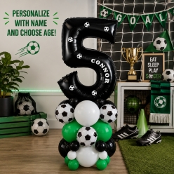 Soccer 6 FT Airfill Personalized Balloon Column Kit