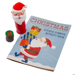 Christmas Santa Claus Sticker Stamper with Activity Book Set