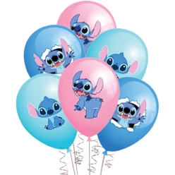 Lilo and Stitch Large Full Colour Latex Balloons - 6 PK