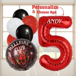 Stranger Things PERSONALIZED Name & 1 Digit Age Balloon Bouquet