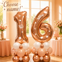 Sweet 16 Airfill Personalized Balloon Columns Kit
