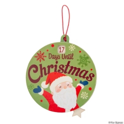 Santa Claus Countdown Wood Christmas Ornaments-10Pk
