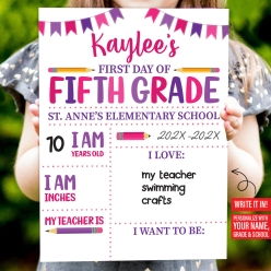 School Pink PERSONALIZED Vertical 24