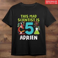 55% OFF: Mad Scientist Personalized Black T-shirt