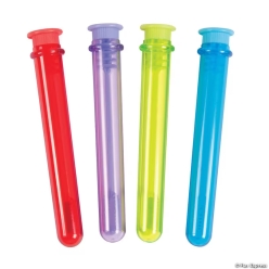 Science Party Test Tube Plastic Bubble Bottles-8Pk