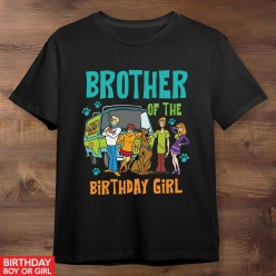 Scooby Doo Birthday Brother Black T-shirt
