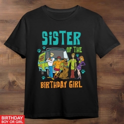 Scooby Doo Birthday Sister Black T-shirt
