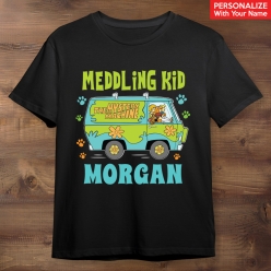 Scooby Doo Meddling Kid Personalized Name Black T-shirt