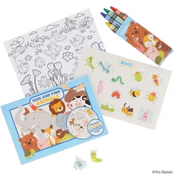 Colour Your Own Animal Sticker Book with Crayons for 12