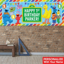 Sesame Street 1st PERSONALIZED Giant Vinyl Keepsake Banner