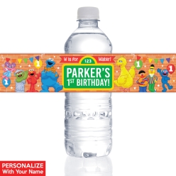 Sesame Street 1st PERSONALIZED VINYL Bottle Labels - 10 PK