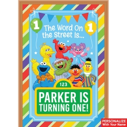 Sesame Street 1st PERSONALIZED Giant Vinyl Keepsake Door Sign