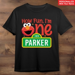 55% OFF: Sesame 1st Elmo Birthday Personalized Black Tshirt