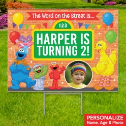 Sesame Street Photo PERSONALIZED Yard Sign