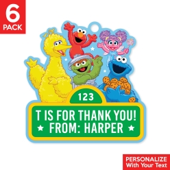 Sesame Street PERSONALIZED Thank You Tags - 6 Pk